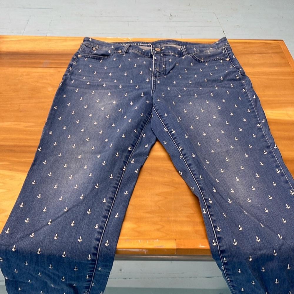 Women's Blue Anchor Print Jeans